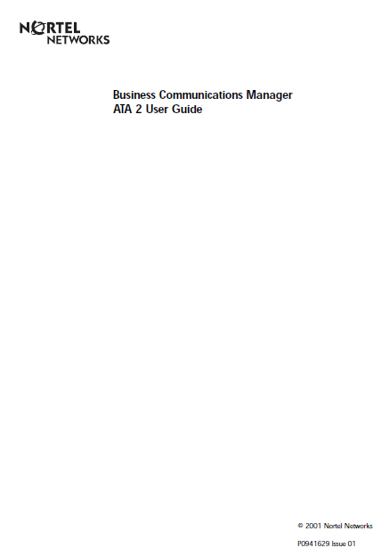 Norstar ATA2 User Guide