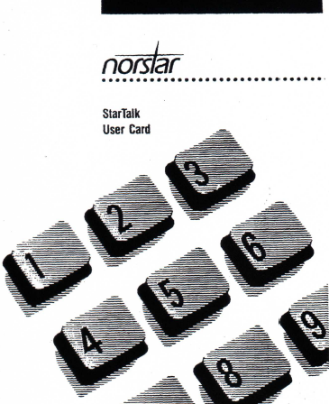 Norstar StarTalk User Card Norstar StarTalk User Card