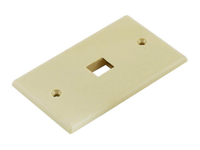 Wall Plate for Keystone, 1 Hole - Ivory or White<br>Sold in Packages Only